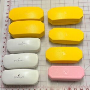 SWAROVSKI Bundle of 9 Assorted Size & Color Clamshell Eyeglass & Sunglass Cases